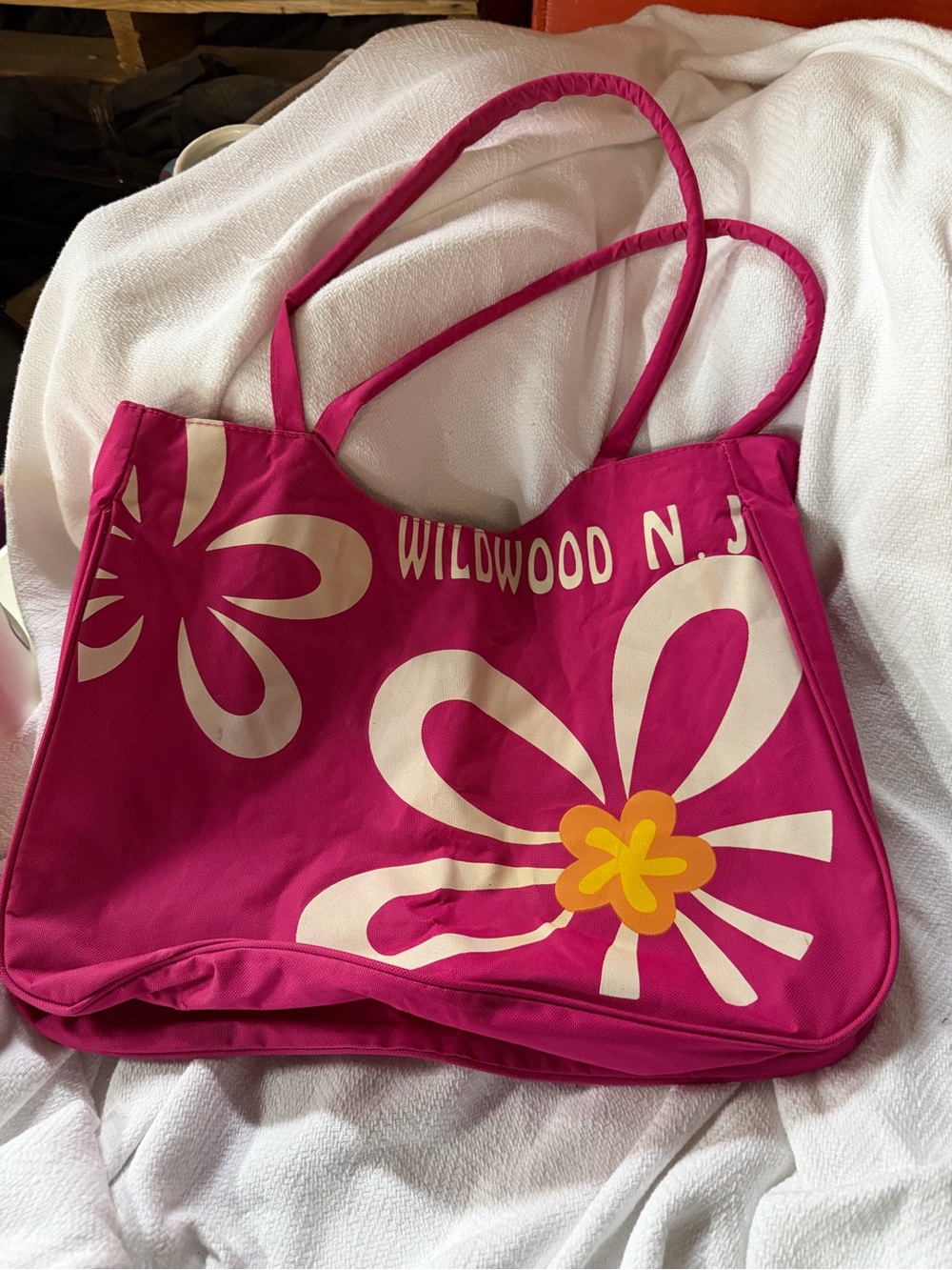 Pink Floral beach Tote Bag